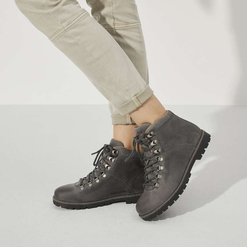 Birkenstock Jackson Nubuck Leather Boots In Graphite 36 Eu 5 Us